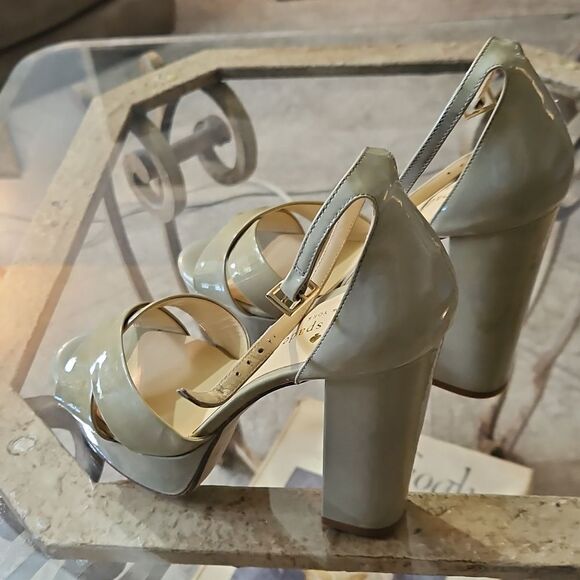 Kate Spade Glossy Olive Platform Heels Size 6.5 - Picture 6 of 9